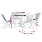 Set de comedor de jardín plegable 5 pzas madera maciza de teca
