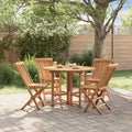Set de comedor de jardín plegable 5 pzas madera maciza de teca