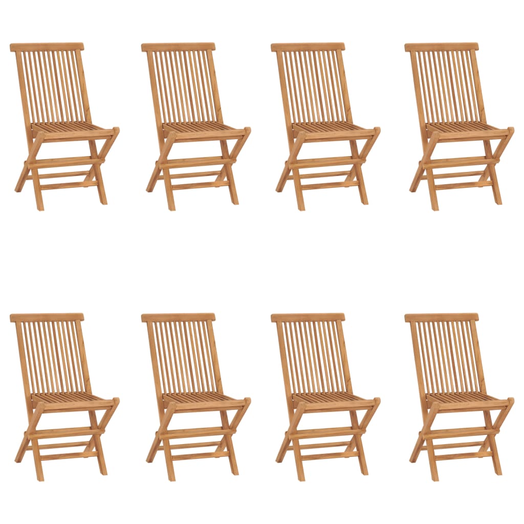 2 Teak Solid Wood Folding Garden Chairs