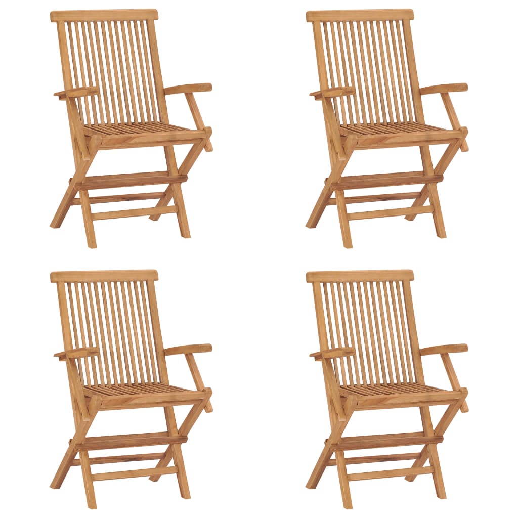 2 Teak Solid Wood Folding Garden Chairs