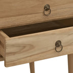 Escritorio con 2 cajones madera maciza de teca 110x52x75 cm