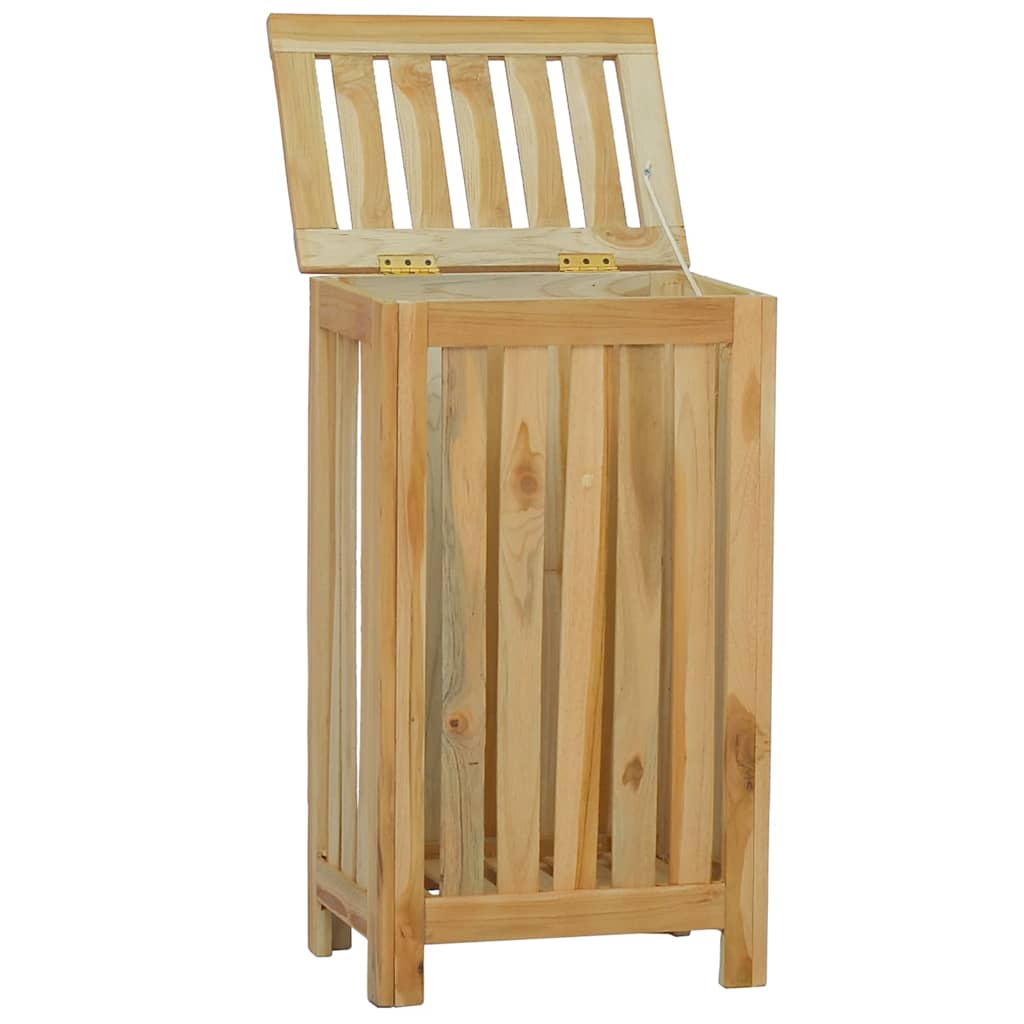 Cesto de la ropa sucia madera maciza de teca 35x25x60 cm