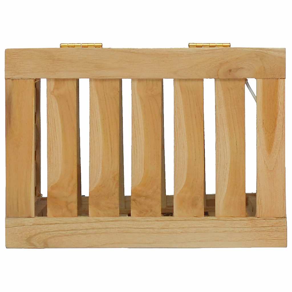 Cesto de la ropa sucia madera maciza de teca 35x25x60 cm