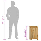 Cesto de la ropa sucia madera maciza de teca 35x25x60 cm