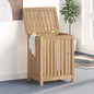 Solid Teak Laundry Basket 35x25x60 cm