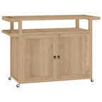 Carrito de bar madera maciza de teca 120x50x90 cm