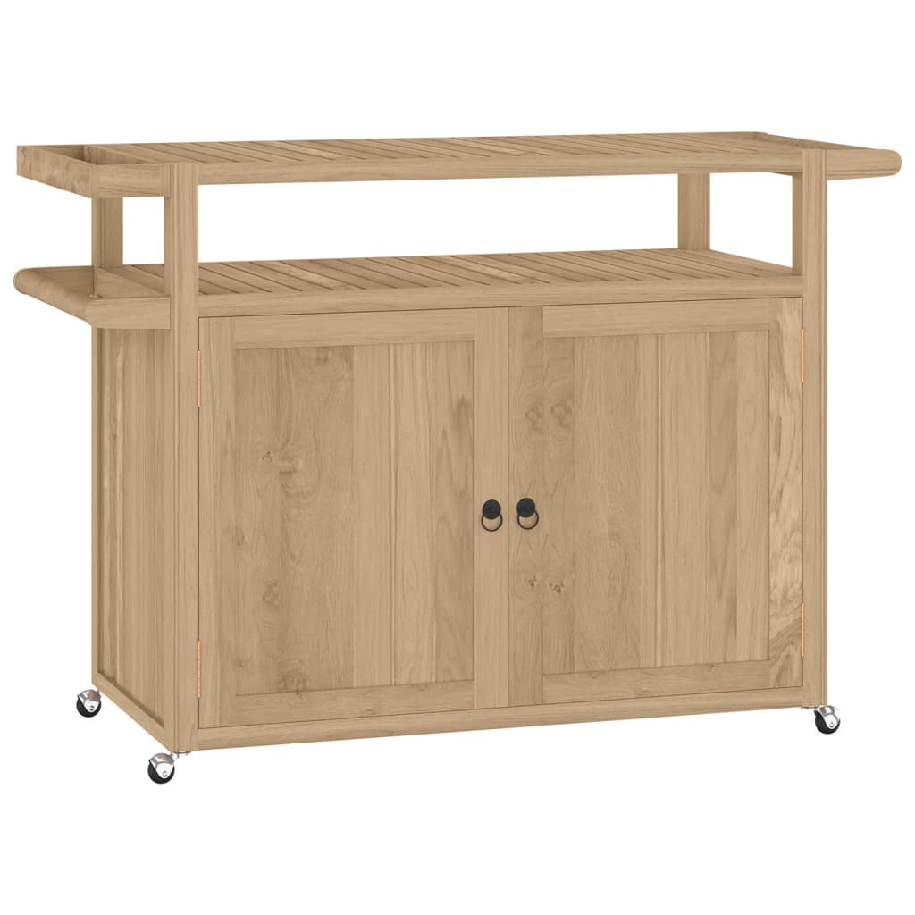 Carrito de bar madera maciza de teca 120x50x90 cm