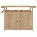 Carrito de bar madera maciza de teca 120x50x90 cm