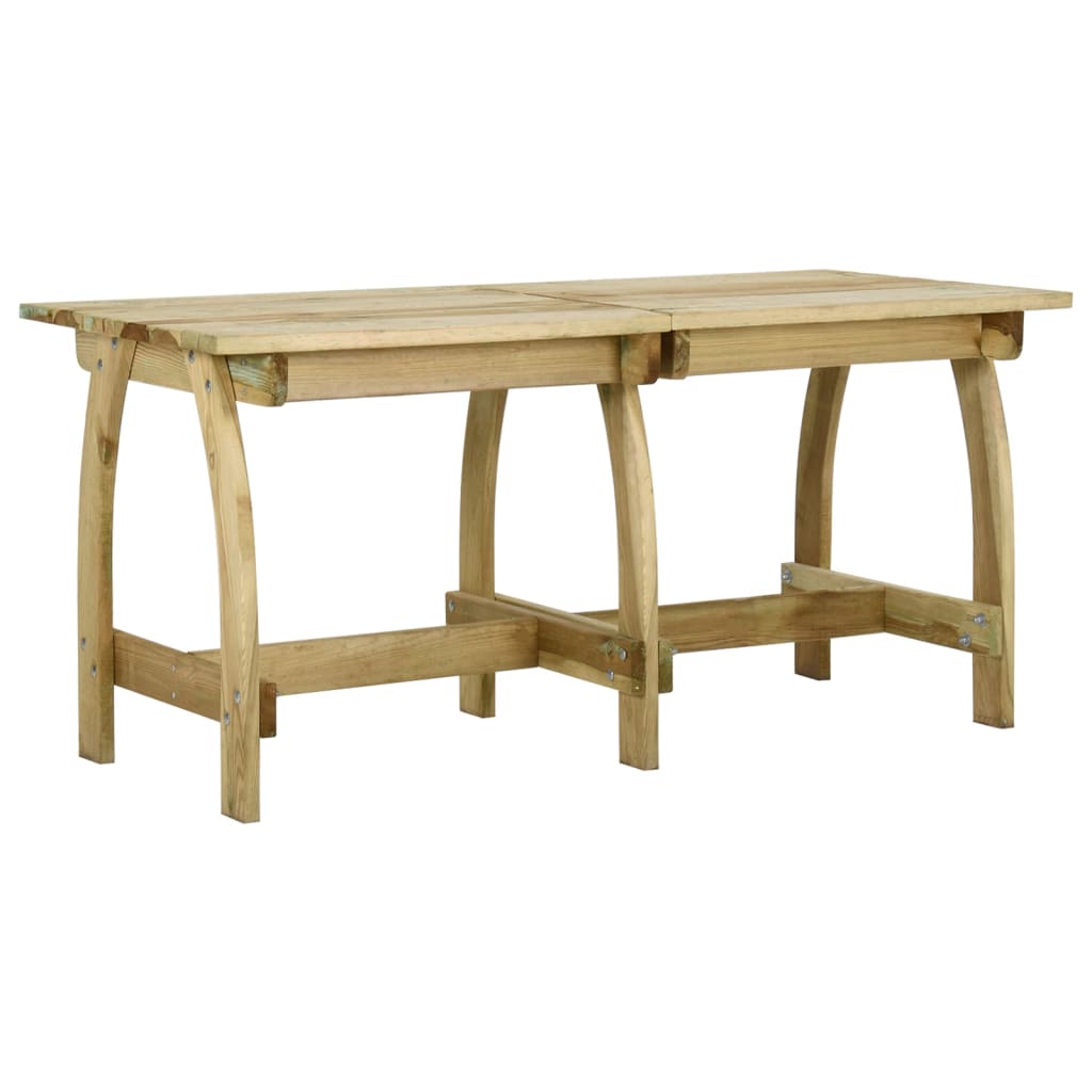 Mesa de jardín de madera de pino impregnada 110x74x75 cm