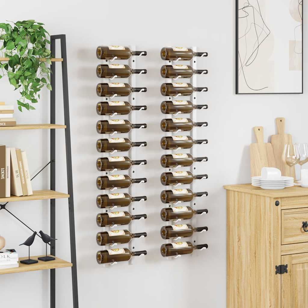 Botellero de pared para 12 botellas 2 unidades hierro blanco