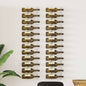 Wall-mounted wine rack for 12 bottles, 2 units, white iron