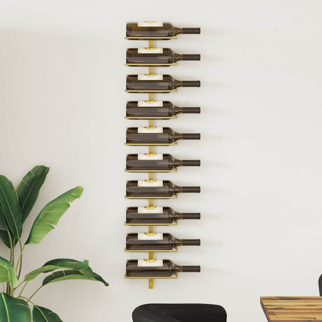 Botellero de pared para 10 botellas 2 unidades metal blanco