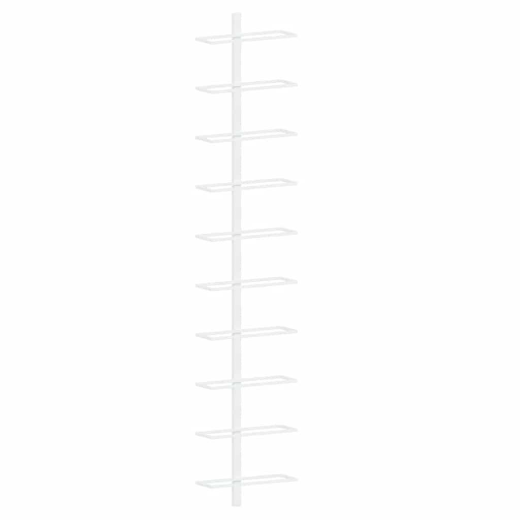 Botellero de pared para 10 botellas 2 unidades metal blanco