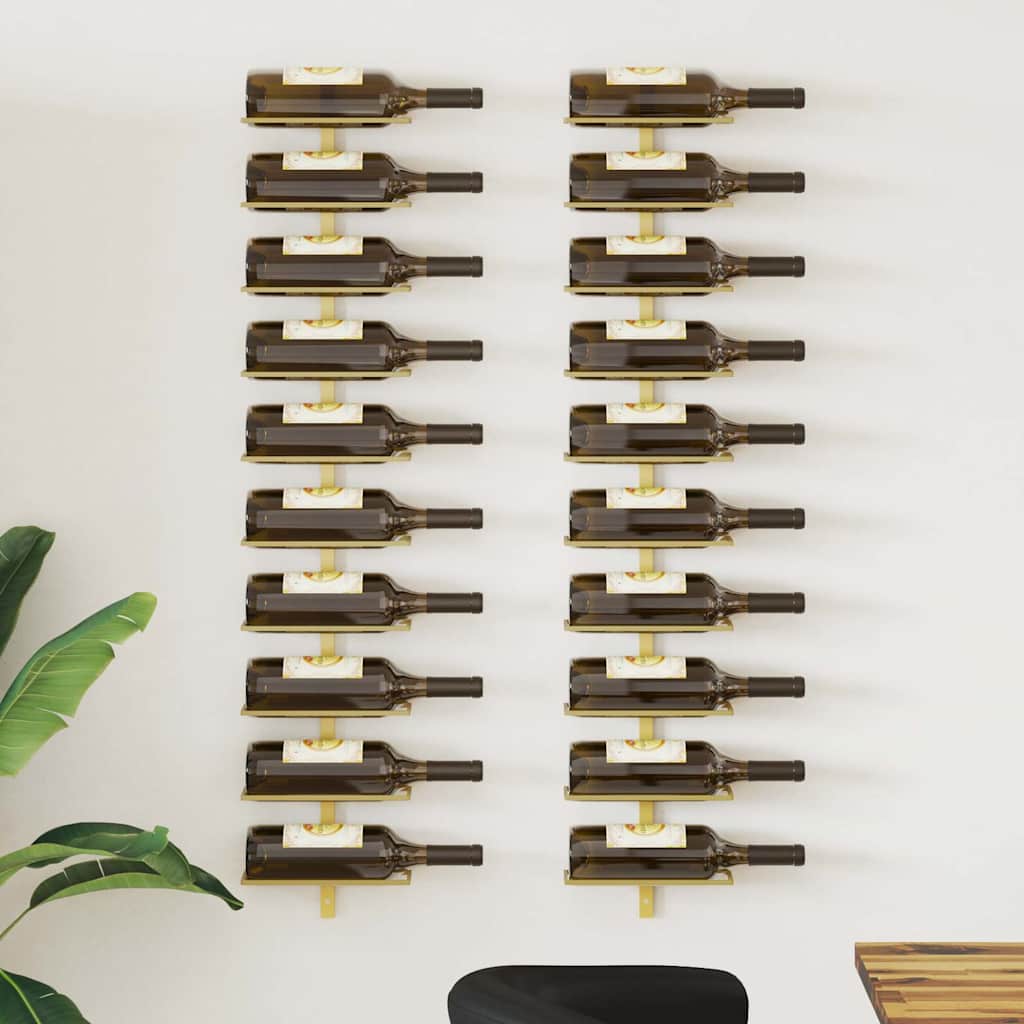 Botellero de pared para 10 botellas 2 unidades metal blanco