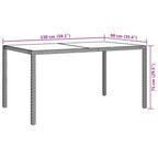 Juego comedor de jardín 5 pzas y cojines ratán sintético blanco