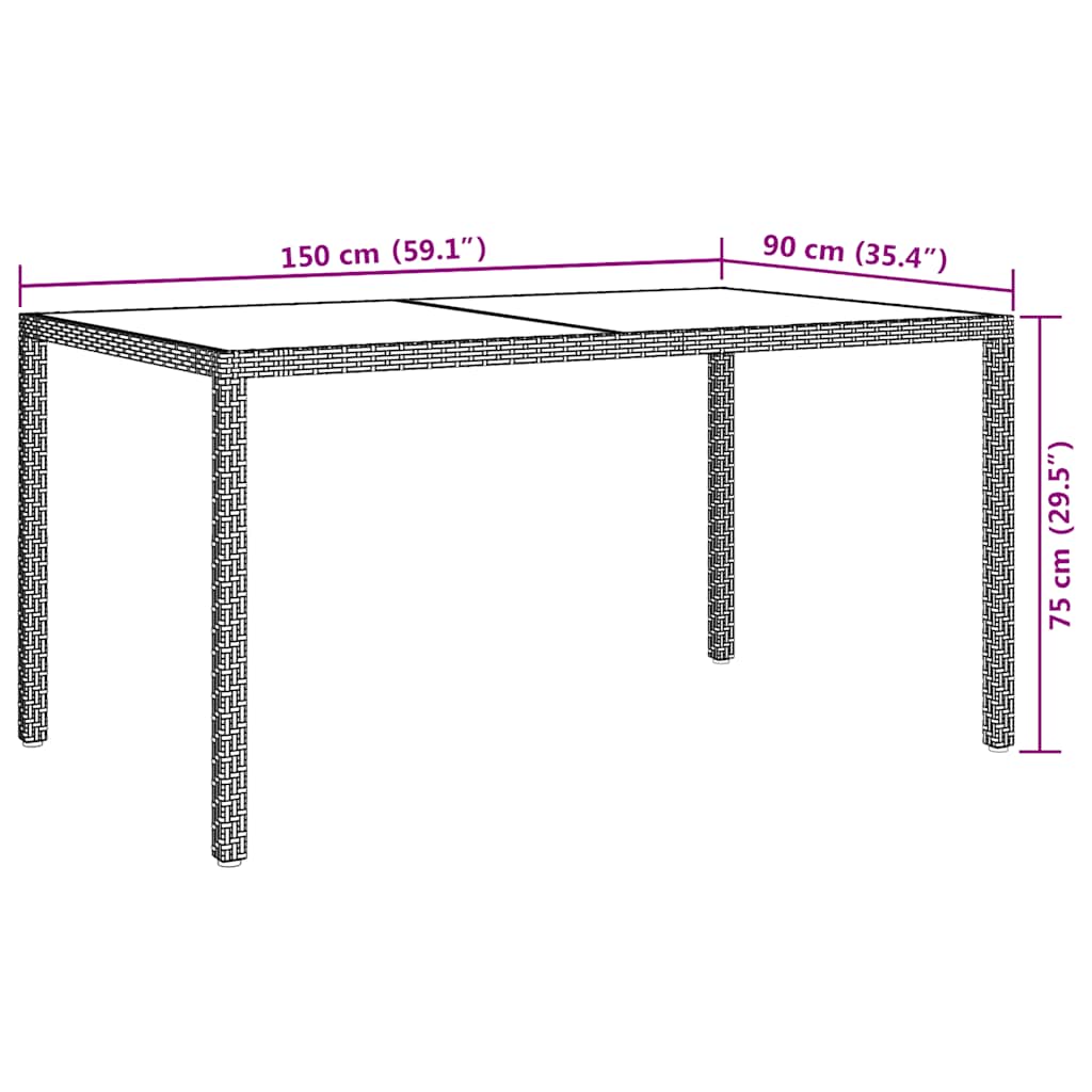 Juego comedor de jardín 5 pzas y cojines ratán sintético blanco