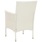 Juego comedor de jardín 5 pzas y cojines ratán sintético blanco