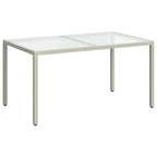 Juego comedor de jardín 5 pzas y cojines ratán sintético blanco