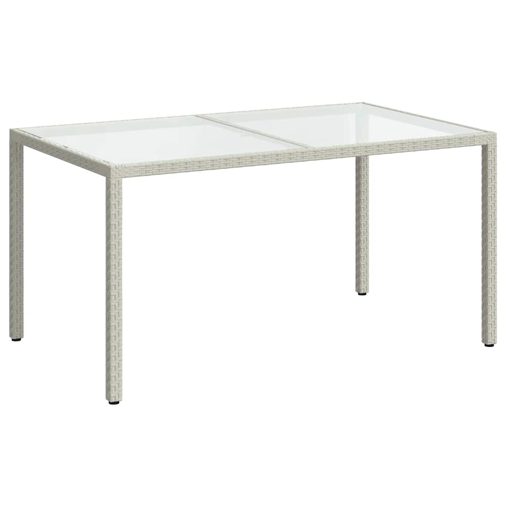 Juego comedor de jardín 5 pzas y cojines ratán sintético blanco