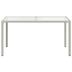 Juego comedor de jardín 5 pzas y cojines ratán sintético blanco