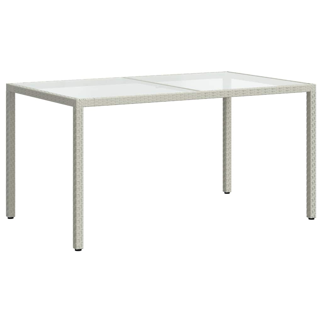 Juego comedor de jardín 5 pzas y cojines ratán sintético blanco