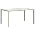 Juego comedor de jardín 5 pzas y cojines ratán sintético blanco