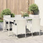 Conjunto de jardim 5 peças com almofadas e vime sintético branco