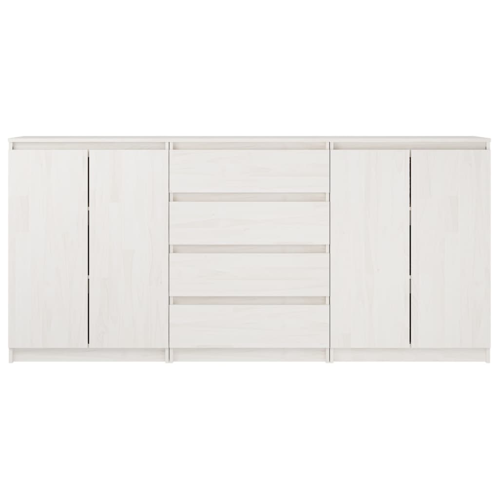 Armario auxiliar 3 unidades madera maciza de pino blanco