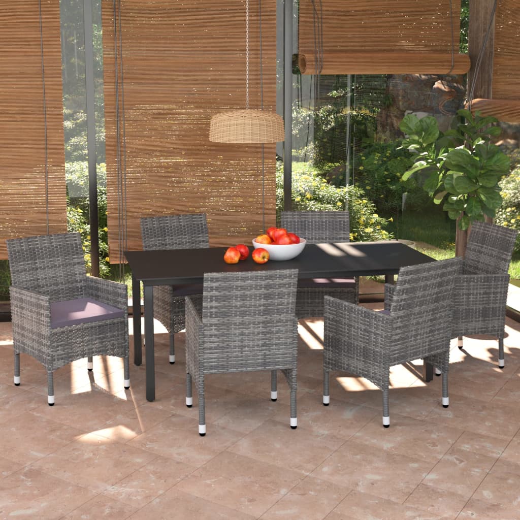 Juego de comedor de jardín de 5 piezas blanco