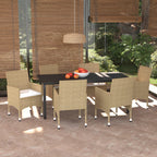 Juego de comedor de jardín de 5 piezas blanco