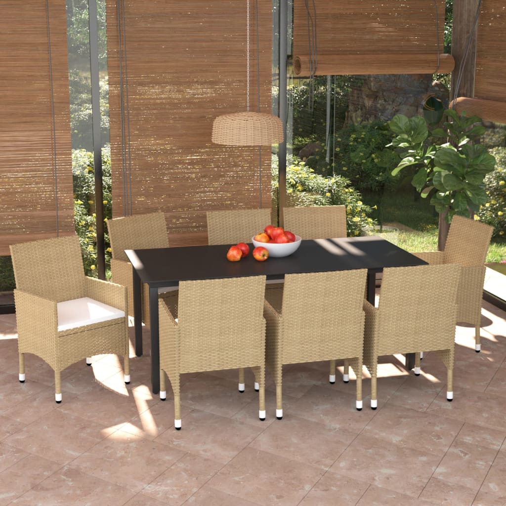 Juego de comedor de jardín de 5 piezas blanco