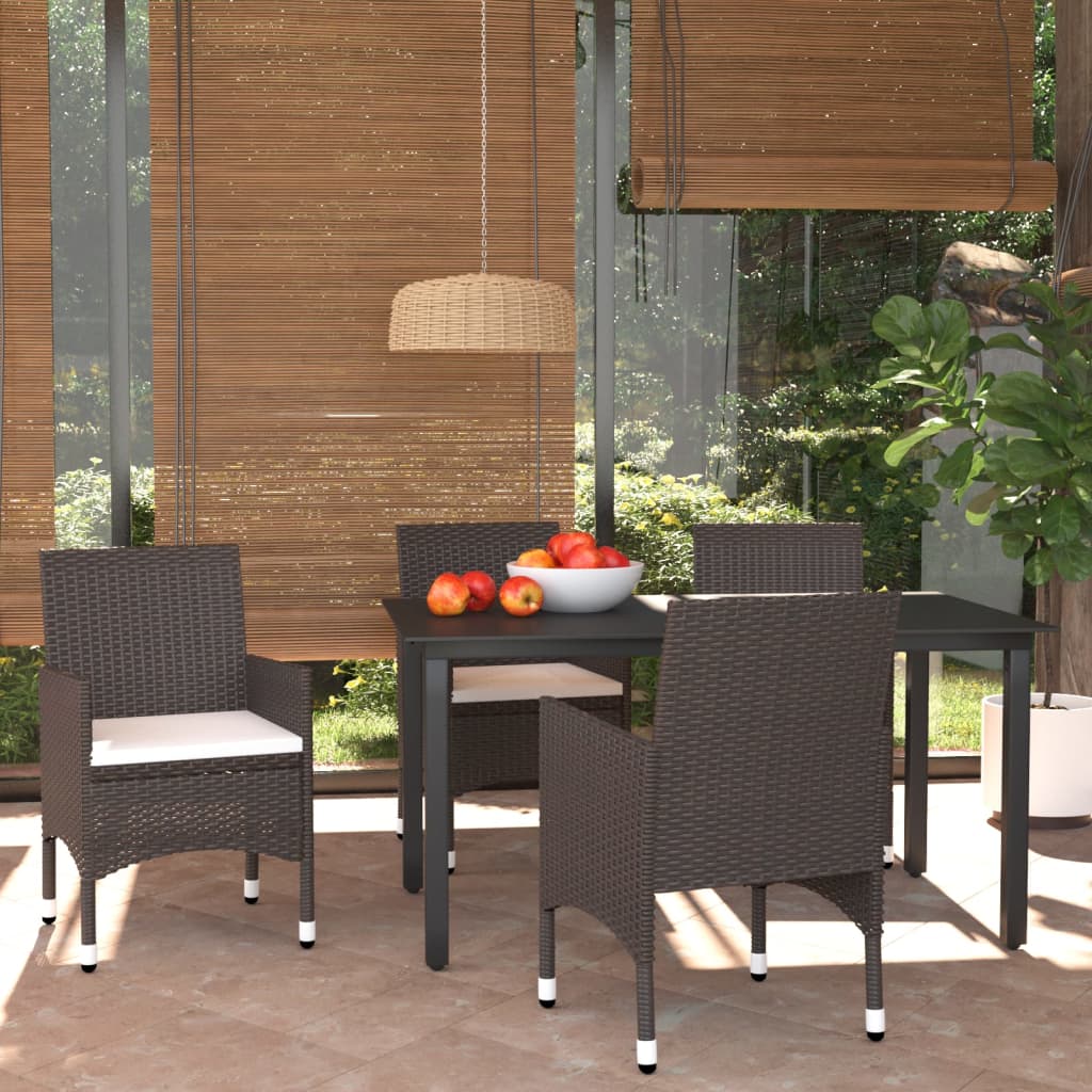 Juego de comedor de jardín de 5 piezas blanco