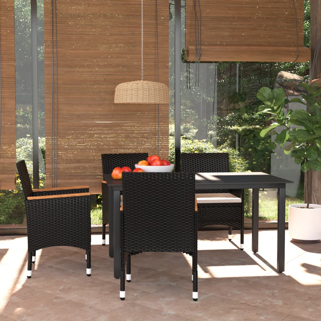Juego de comedor de jardín de 5 piezas blanco