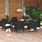 Juego de comedor de jardín de 5 piezas blanco