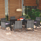 Juego de comedor de jardín de 5 piezas blanco
