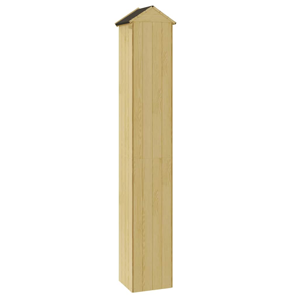 Caseta herramientas jardín 40x33x222 cm madera pino impregnada