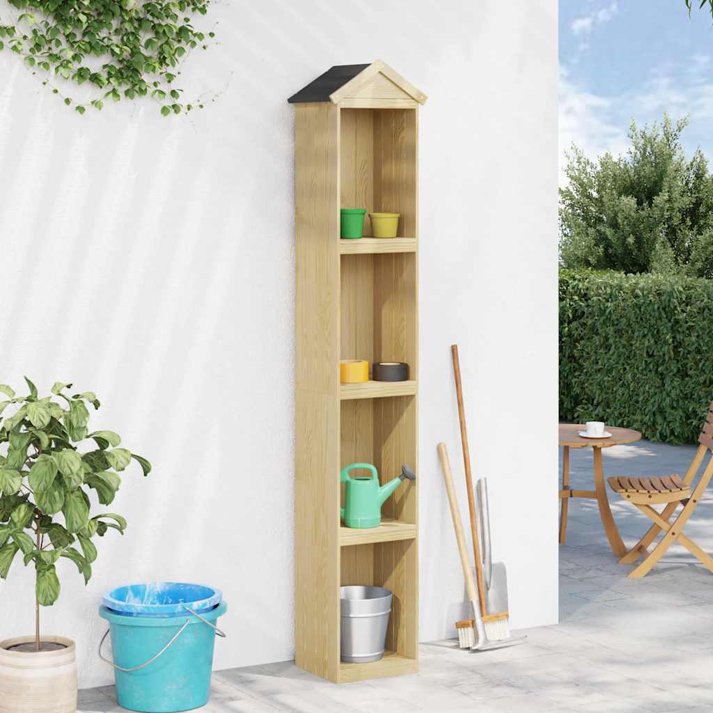 Caseta herramientas jardín 40x33x222 cm madera pino impregnada