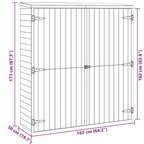 Cobertizo de herramientas madera pino maciza 163x50x171 cm
