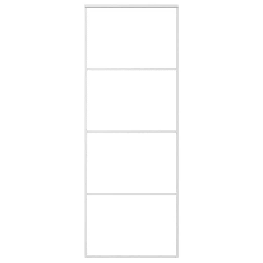 Puerta corredera ESG vidrio y aluminio 76x205 cm blanco
