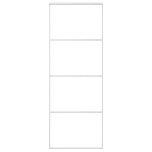 Puerta corredera ESG vidrio y aluminio 76x205 cm blanco
