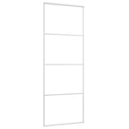 Puerta corredera ESG vidrio y aluminio 76x205 cm blanco