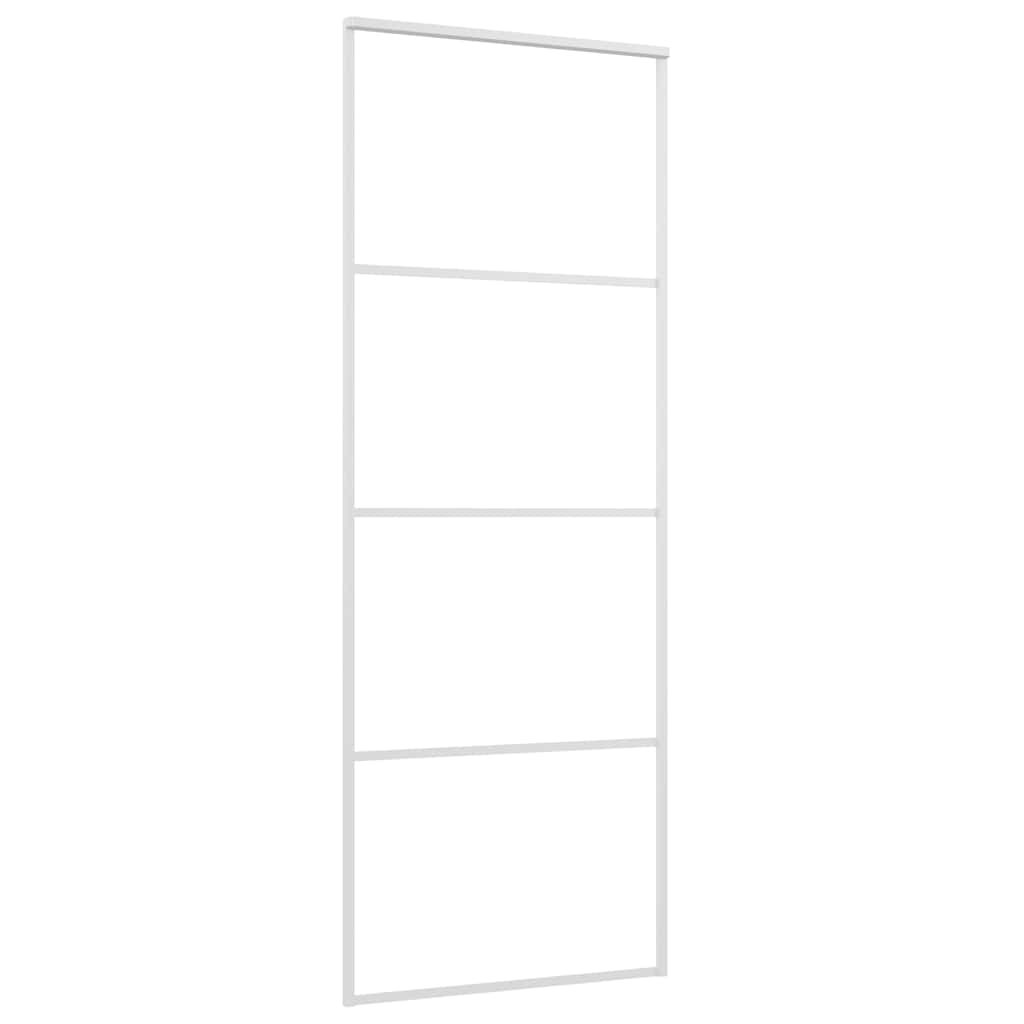 Puerta corredera ESG vidrio y aluminio 76x205 cm blanco