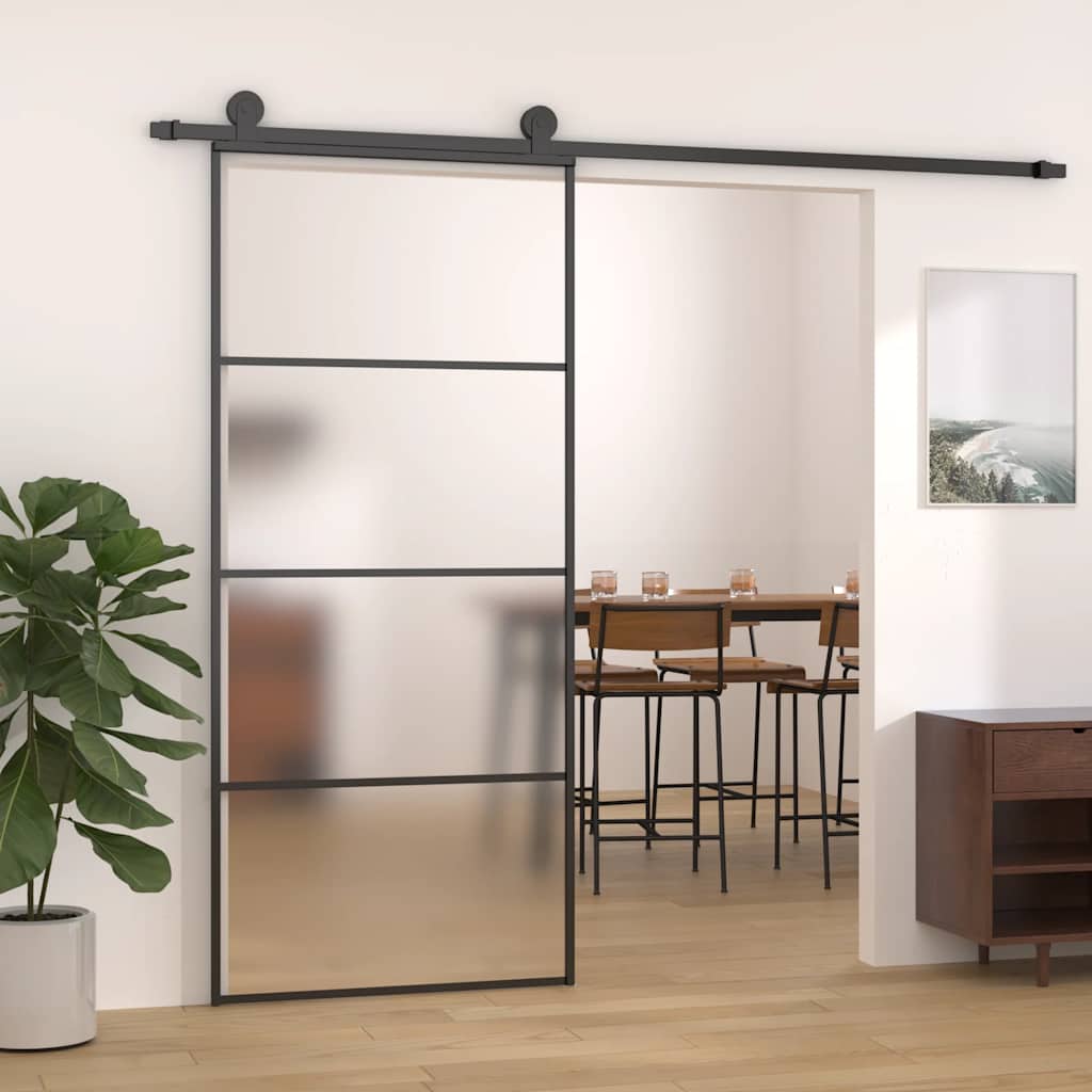 Sliding door ESG glass and aluminum 76x205 cm white