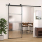 Puerta corredera ESG vidrio y aluminio 76x205 cm blanco