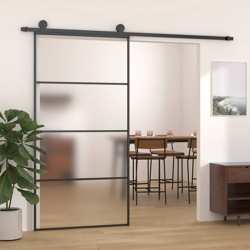 Sliding door ESG glass and aluminum 76x205 cm white