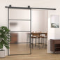 Puerta corredera ESG vidrio y aluminio 76x205 cm blanco