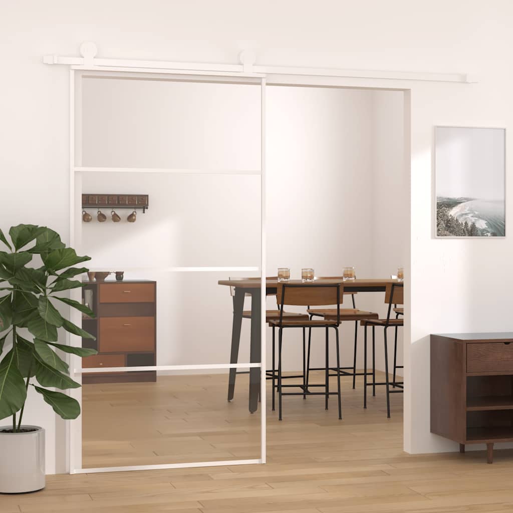 Sliding door ESG glass and aluminum 76x205 cm white