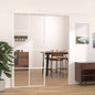 Puerta corredera ESG vidrio y aluminio 76x205 cm blanco
