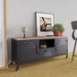 Mueble de TV de hierro plateado 110x30x40 cm