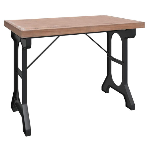 Solid fir wood and iron dining table 110x65x82 cm